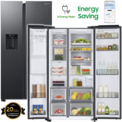 Samsung Side by Side mit Wassertank - Premium Black Steel No Frost+ (RS 6 GA 854 CB1)